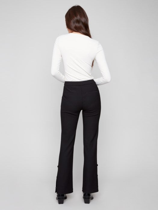 Charlie B Black Gutsy Crepe Flare Pants