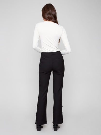 Charlie B Black Gutsy Crepe Flare Pants