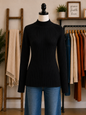 Charlie B Basic Ribbed Knit Mock Neck Sweater