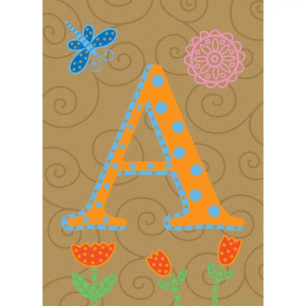 A Whimiscal Garden Monogram Flag