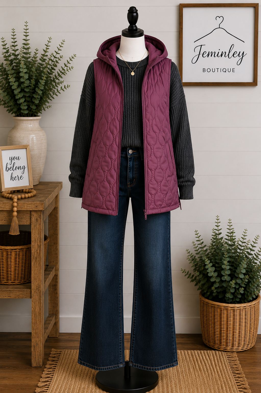 Keren Hart Long Quilted Vest - 3 Colors