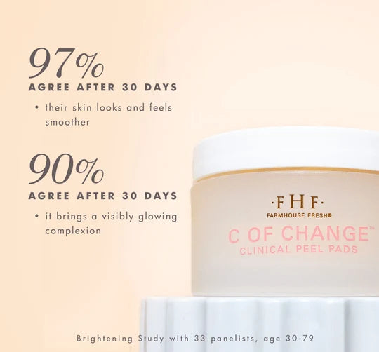 Clinical Study FarmHouse Fresh 2% Salicylic Acid Acne Clearing Pads for pores, breakouts and uneven skin texture
