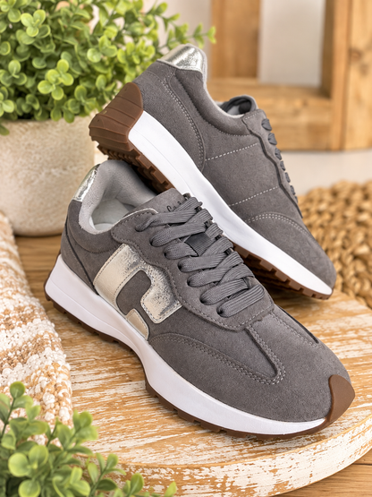 Corkys No Prob Grey Faux Suede Sneakers