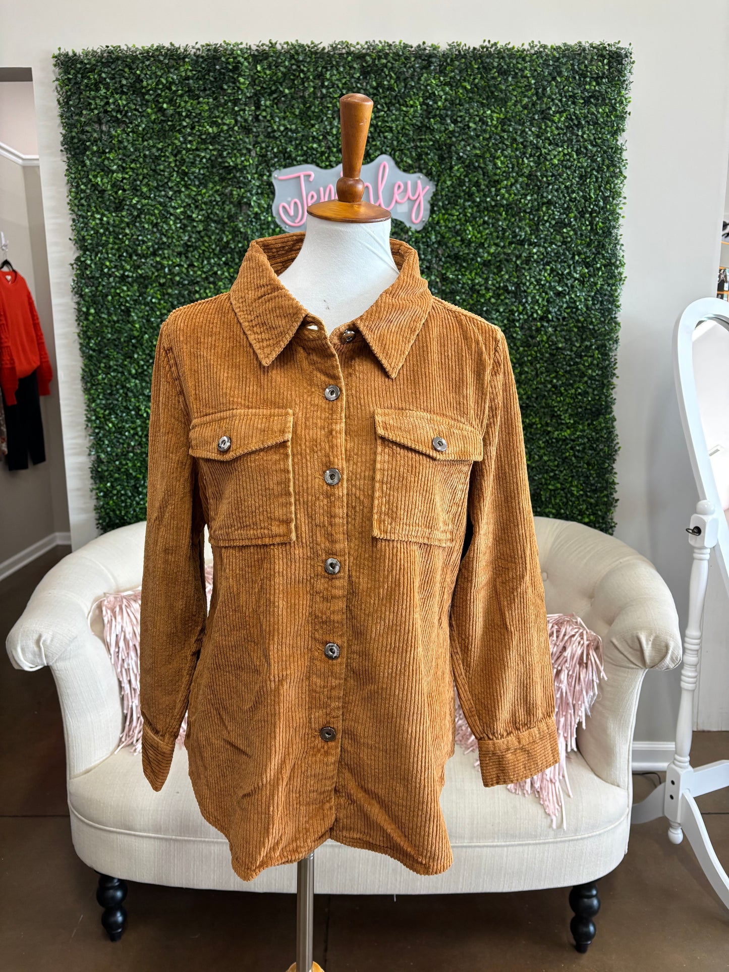 Keren Hart Carmel Corduroy Shacket
