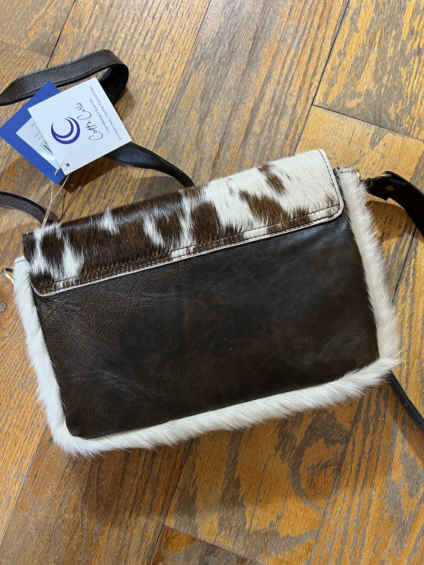 Cow hide small shoulder bag