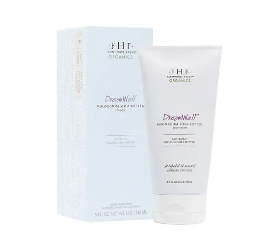 Packaging of FarmHouse Fresh Magnesium Body Cream nighttime moisturizer for dry dehydrated skin
