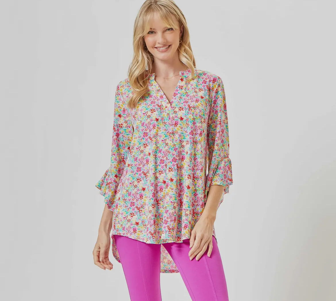 Faith Blouse with Medallion Print - Lavender Multi Print