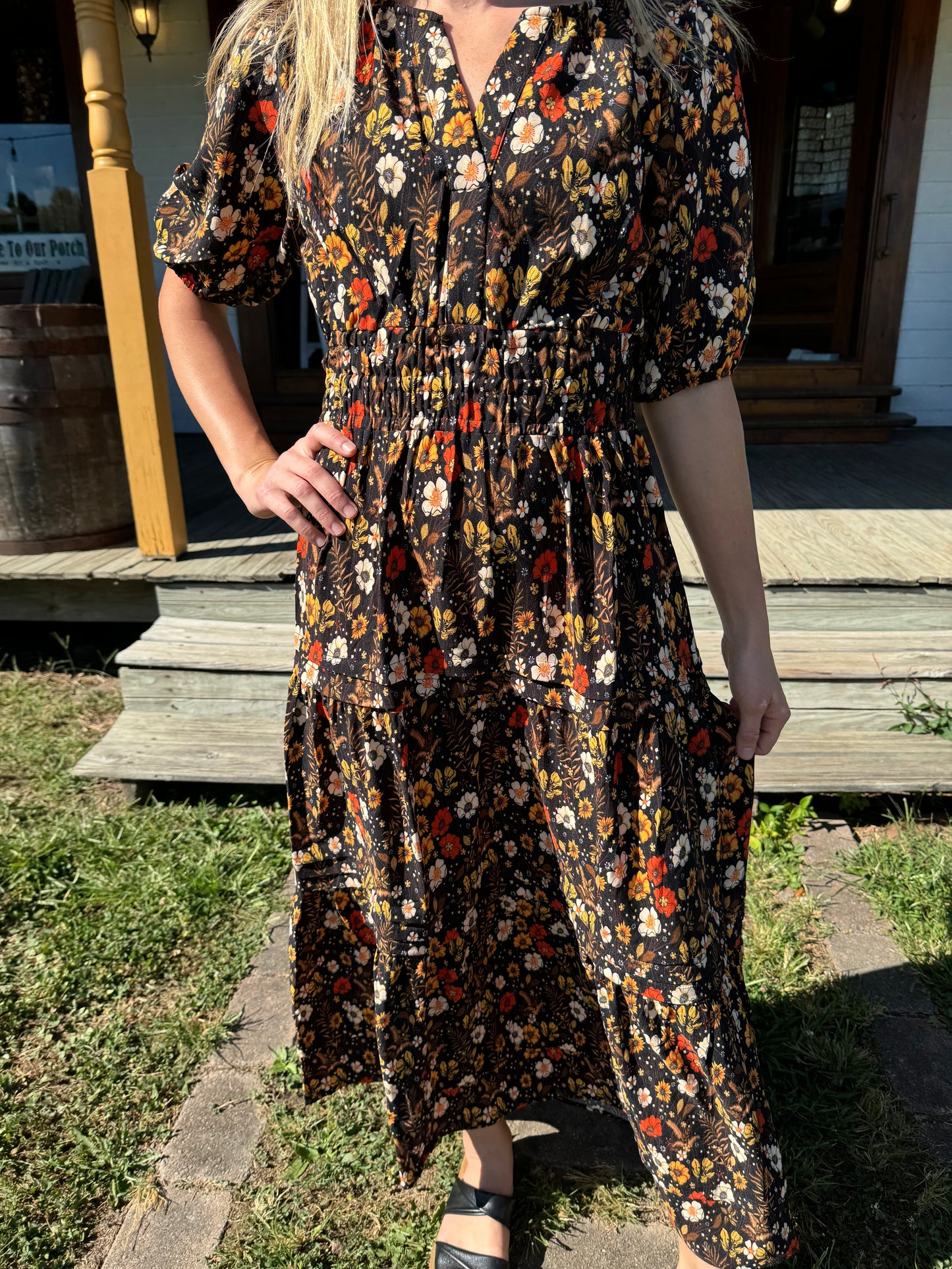 Simply Southern Vintage Floral Maxi Dress