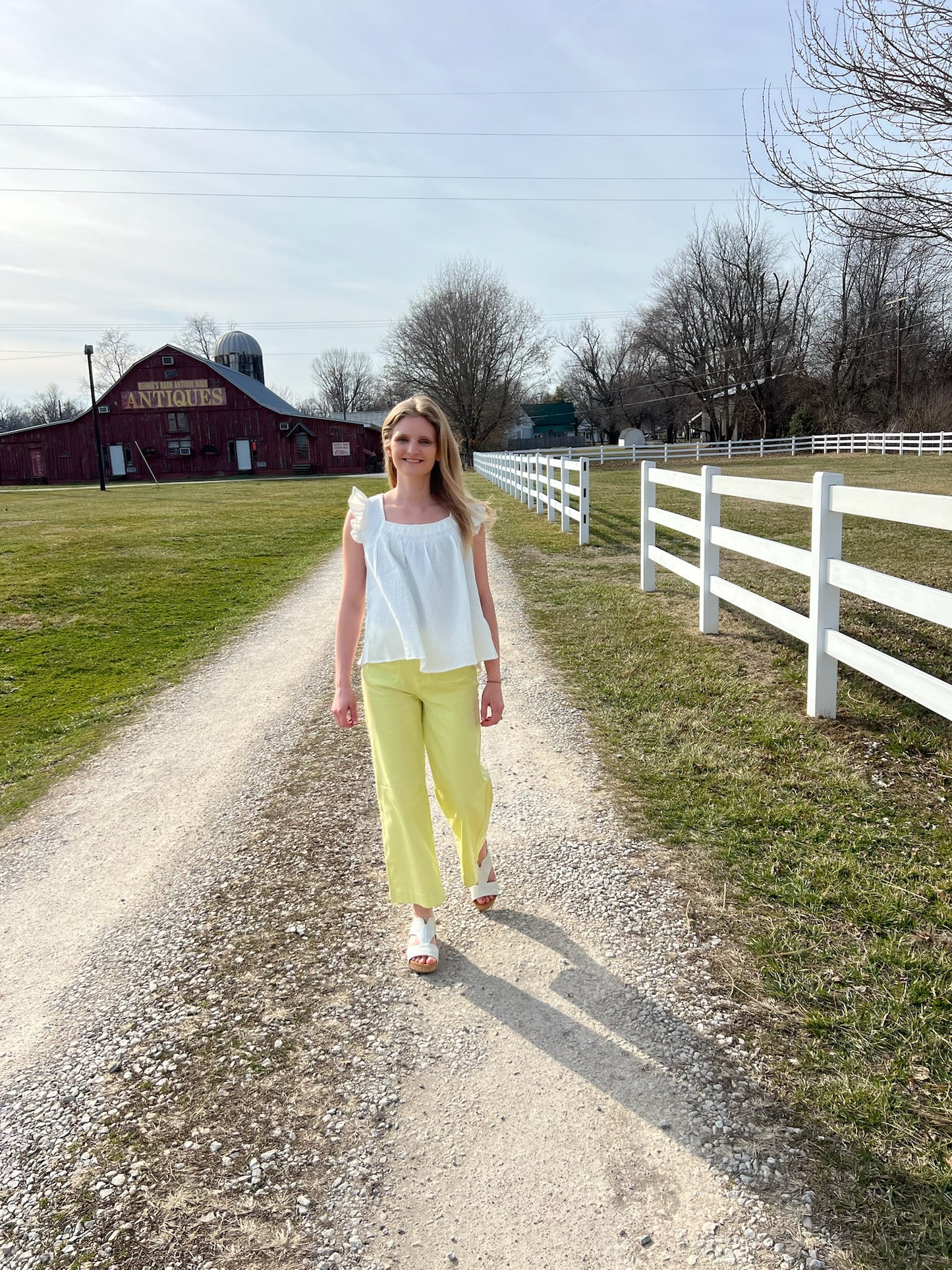 Charlie B wide leg yellow pants