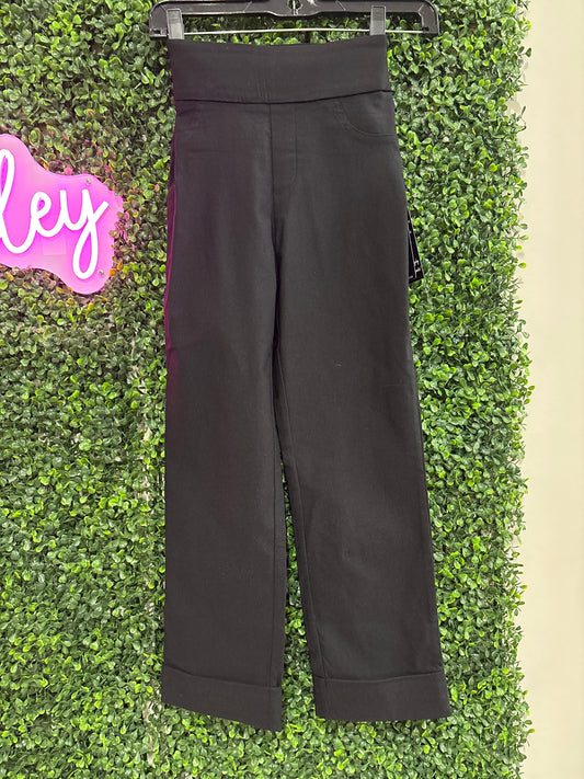 Charlie B Black Stretch Pull-On Petite Pants