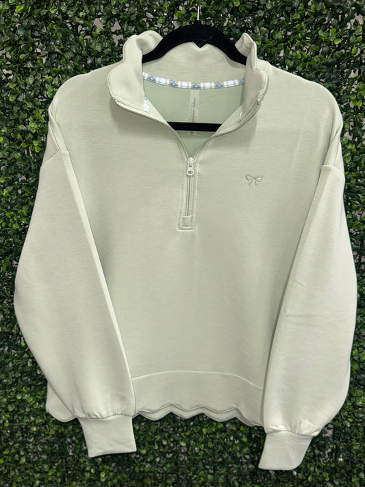 Simply Southern Scalloped Pullover - Sage