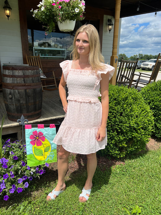 Carole Christian Smocked Dress - Pink