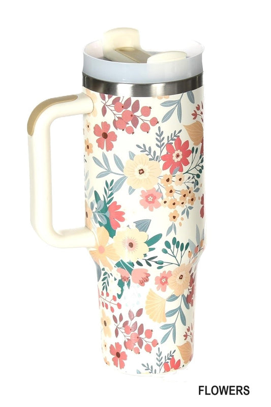 Floral 40 oz Stainless Steel Tumbler