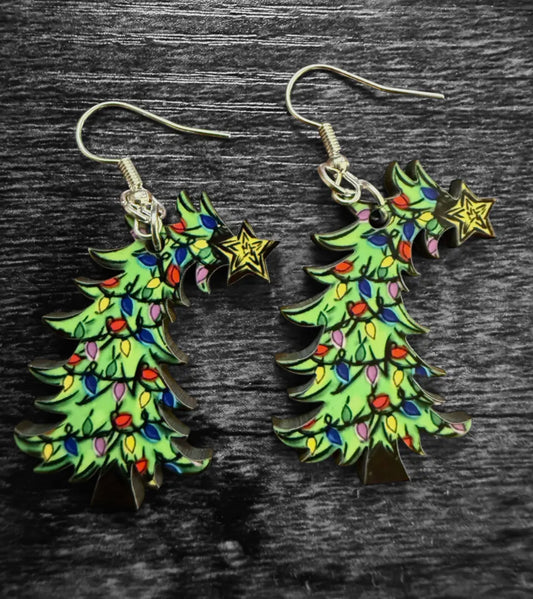 Wacky Christmas Tree Earrings