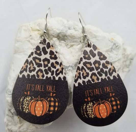 It's fall y'all dangle teardrop earrings