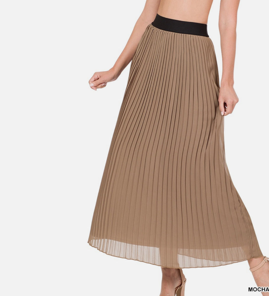 Zenana Plus Pleated Skirt - 2 colors
