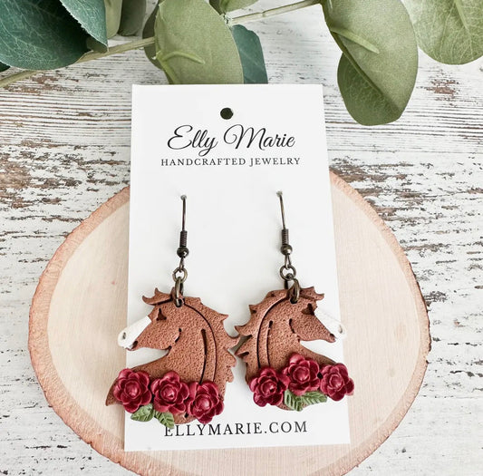Derby Horse Clay Earrings