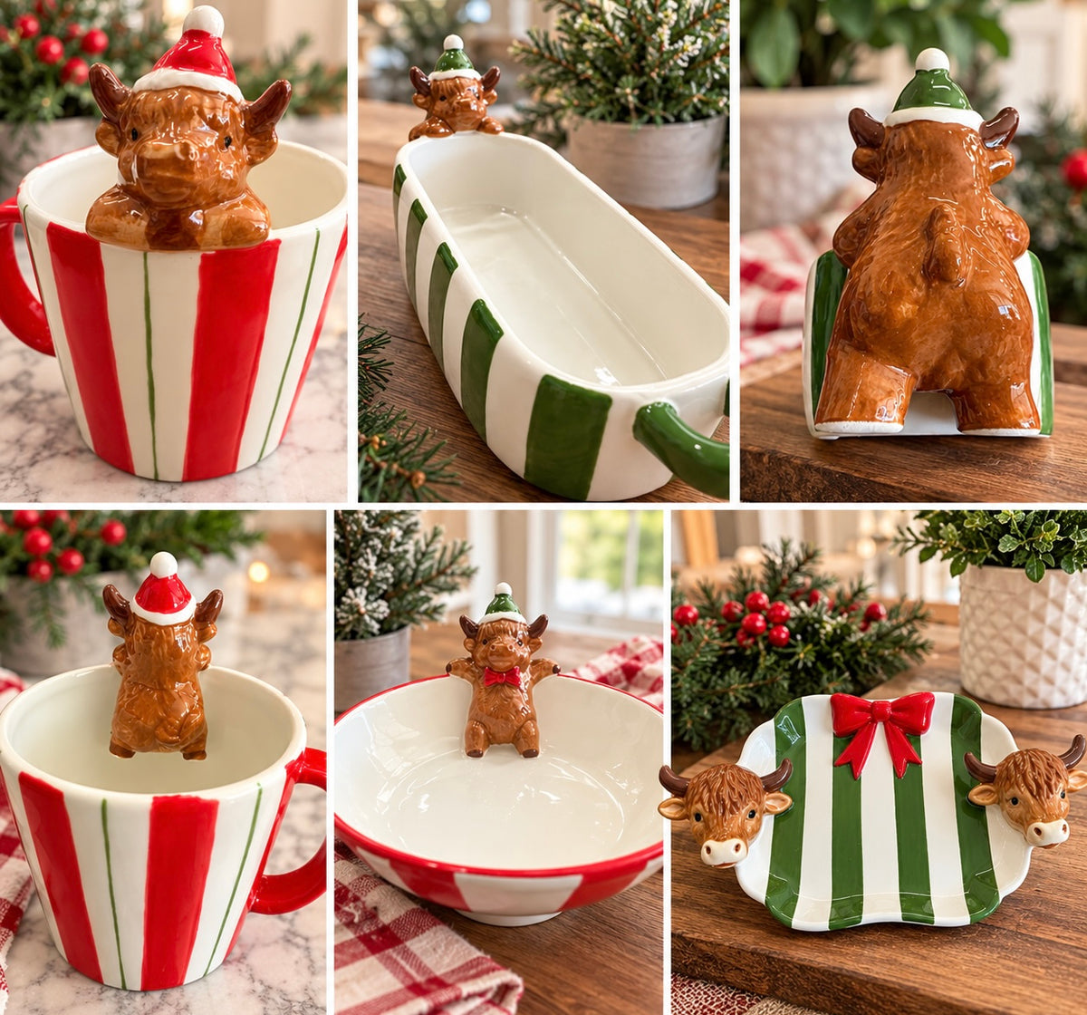Simply Southern Christmas Ceramic Highland Cow Collection
