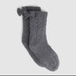 Bow Back Slipper Socks - Valentine's Day - gray