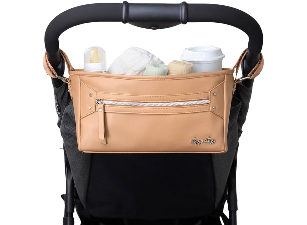 Itzy Ritzy “New” Adjustable Stroller Caddy/Organizer - Chai Latte