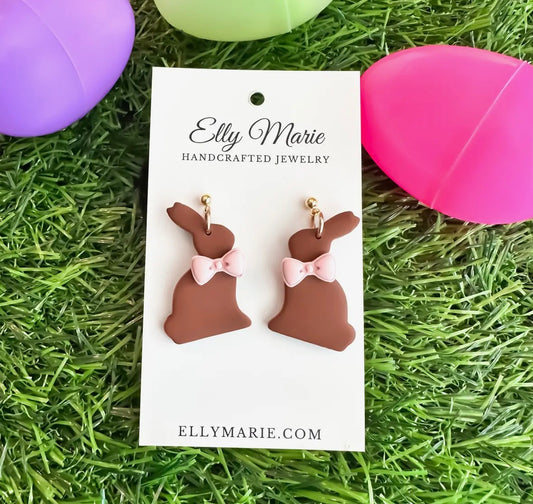 Chocolate Bunny Dangle Earrings