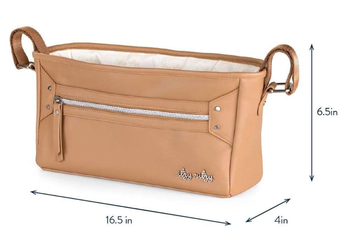 Itzy Ritzy “New” Adjustable Stroller Caddy/Organizer - Chai Latte