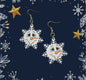 Snowman Face Snowflake Earrings