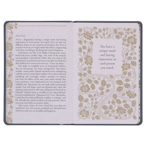 Letters to Grief Gray Faux Leather Gift Book