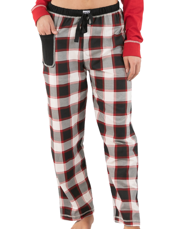 Black Plaid Regular Fit PJ Pant - Women