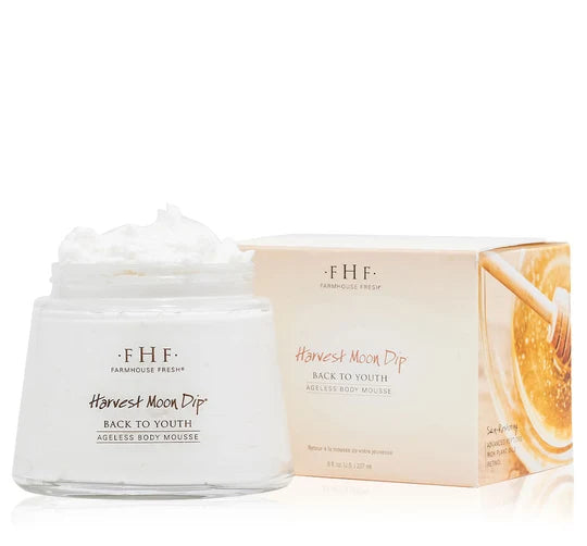 FarmHouse Fresh Harvest Moon Dip Whipped Body Mousse with peptides and retinol for firming skin
