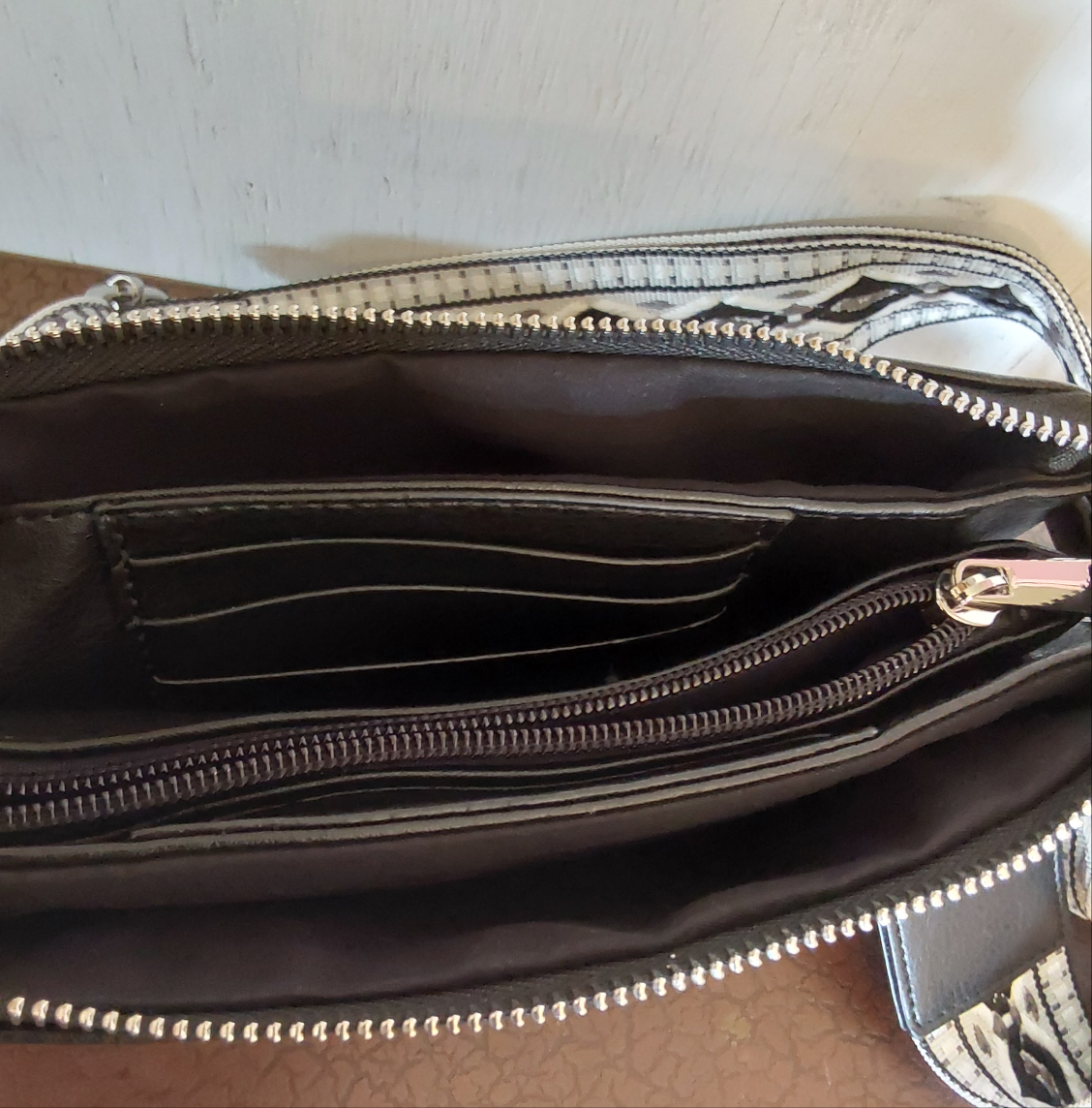 Simply Southern 3-Strap Leather Crossbody Wallet Purse - Black