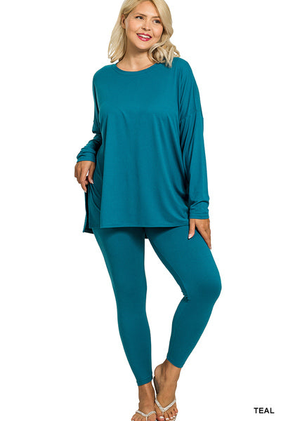 Zenana long sleeve Microfiber Lounge set - S-3X - 5 colors