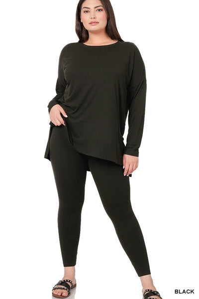Zenana long sleeve Microfiber Lounge set - S-3X - 5 colors