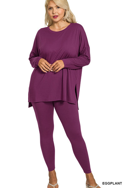 Zenana long sleeve Microfiber Lounge set - S-3X - 5 colors