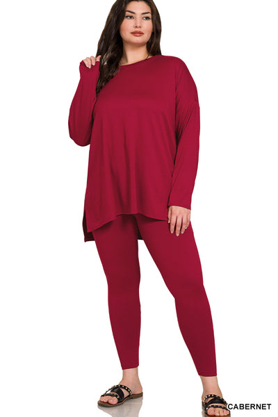 Zenana long sleeve Microfiber Lounge set - S-3X - 5 colors