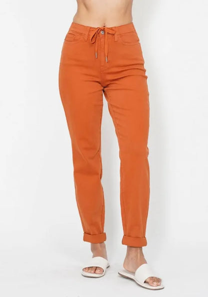 Judy Blue Garment Dyed Jogger - Orange