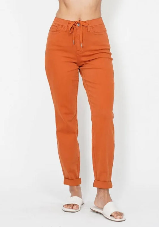 Judy Blue Garment Dyed Jogger - Orange