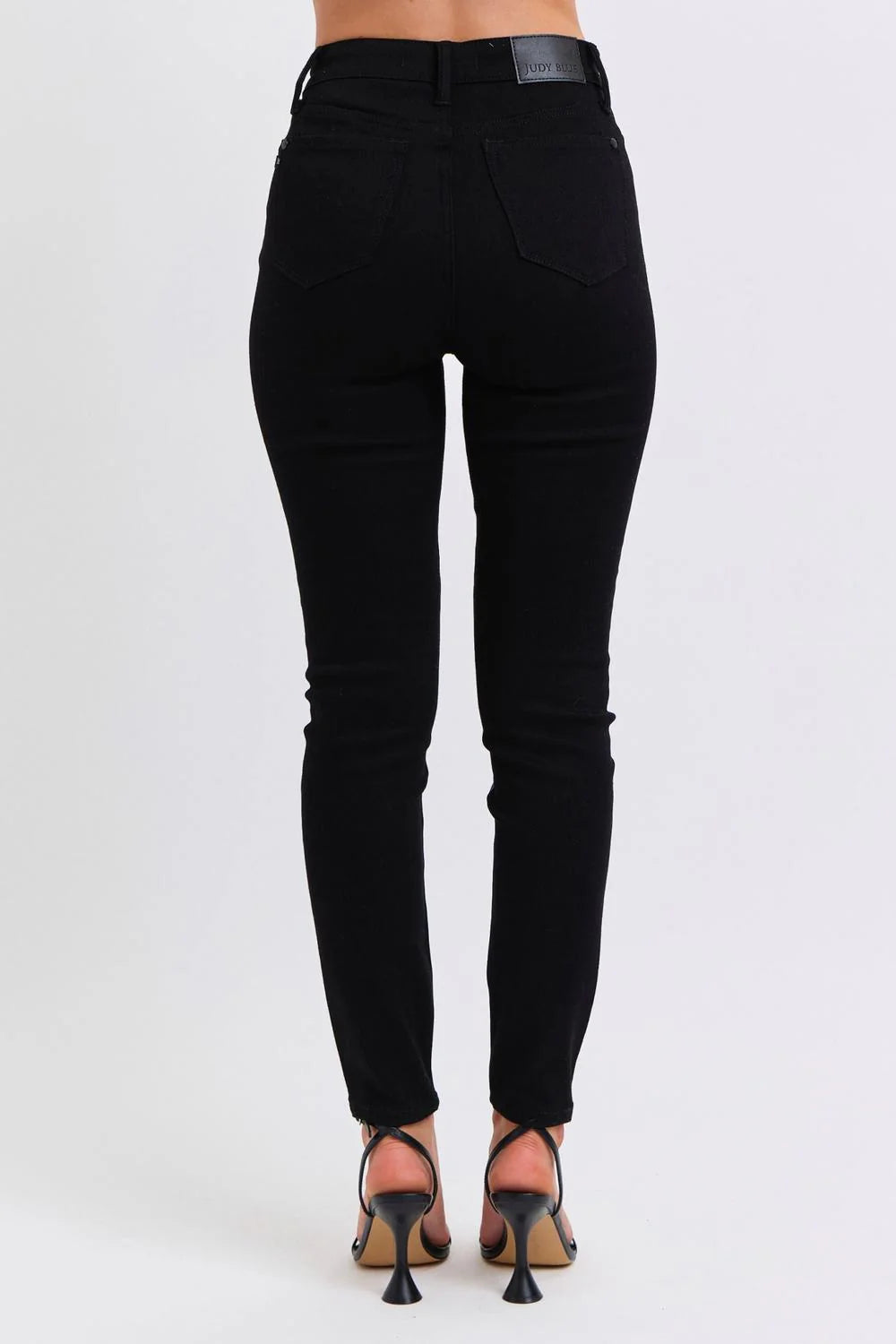 Judy Blue Faux Leather Black Skinny Jeans