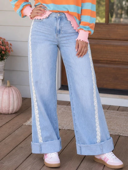 Lace Trim Jeans - 30 inch inseam