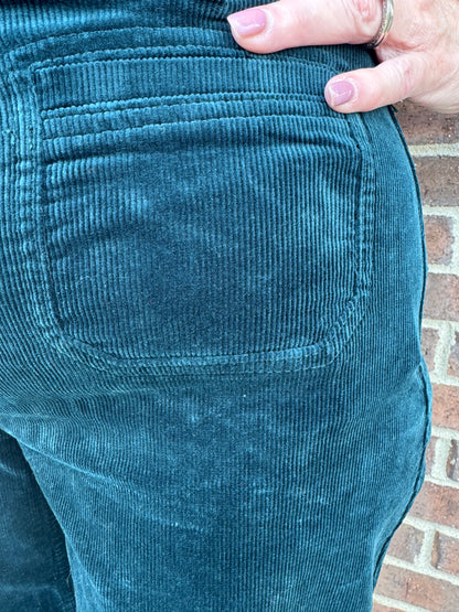 Charlie B Evergreen Patch Pocket Flare Corduroy Pants