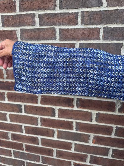 Charlie B Blue Novelty Yarn Crochet Sweater