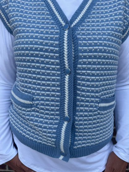 Striped Button Sweater Vest