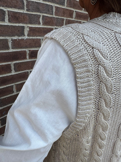 Charlie B Foiled Crew Neck Fooler Sweater Vest