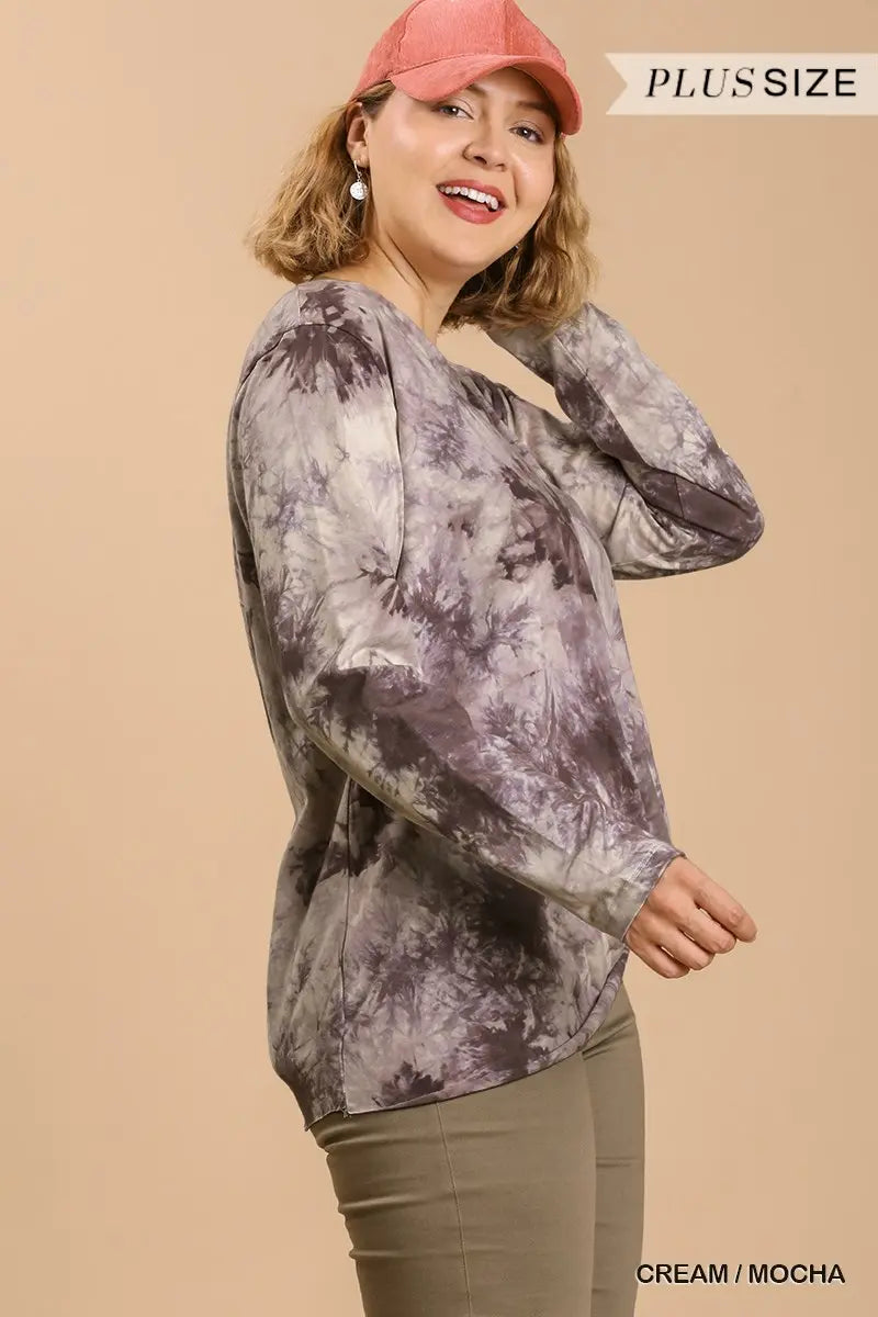 Plus Umgee Tie Dye Long sleeve top - 2 colors