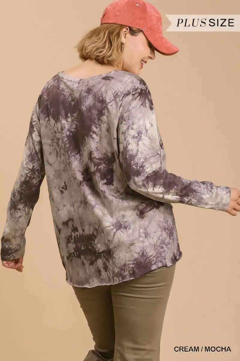 Plus Umgee Tie Dye Long sleeve top - 2 colors
