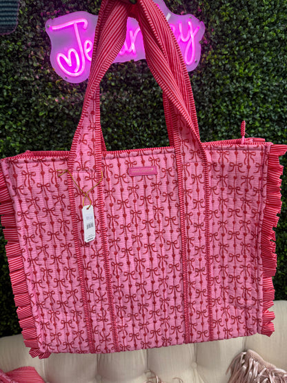 Simply Southern Valentine Bow, Heart, and Ruffle Tote