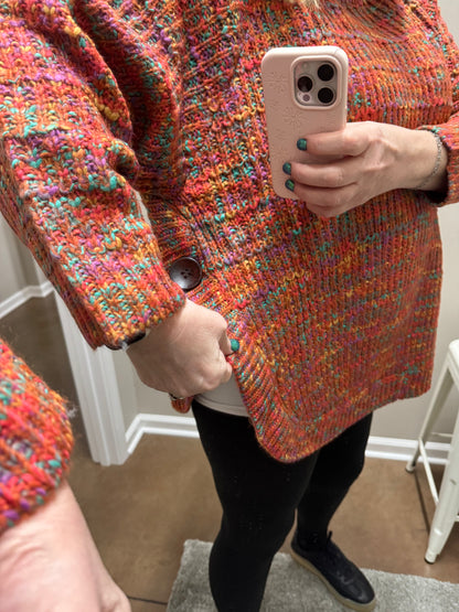 Plus Keren Hart multi color Sweater with button detail