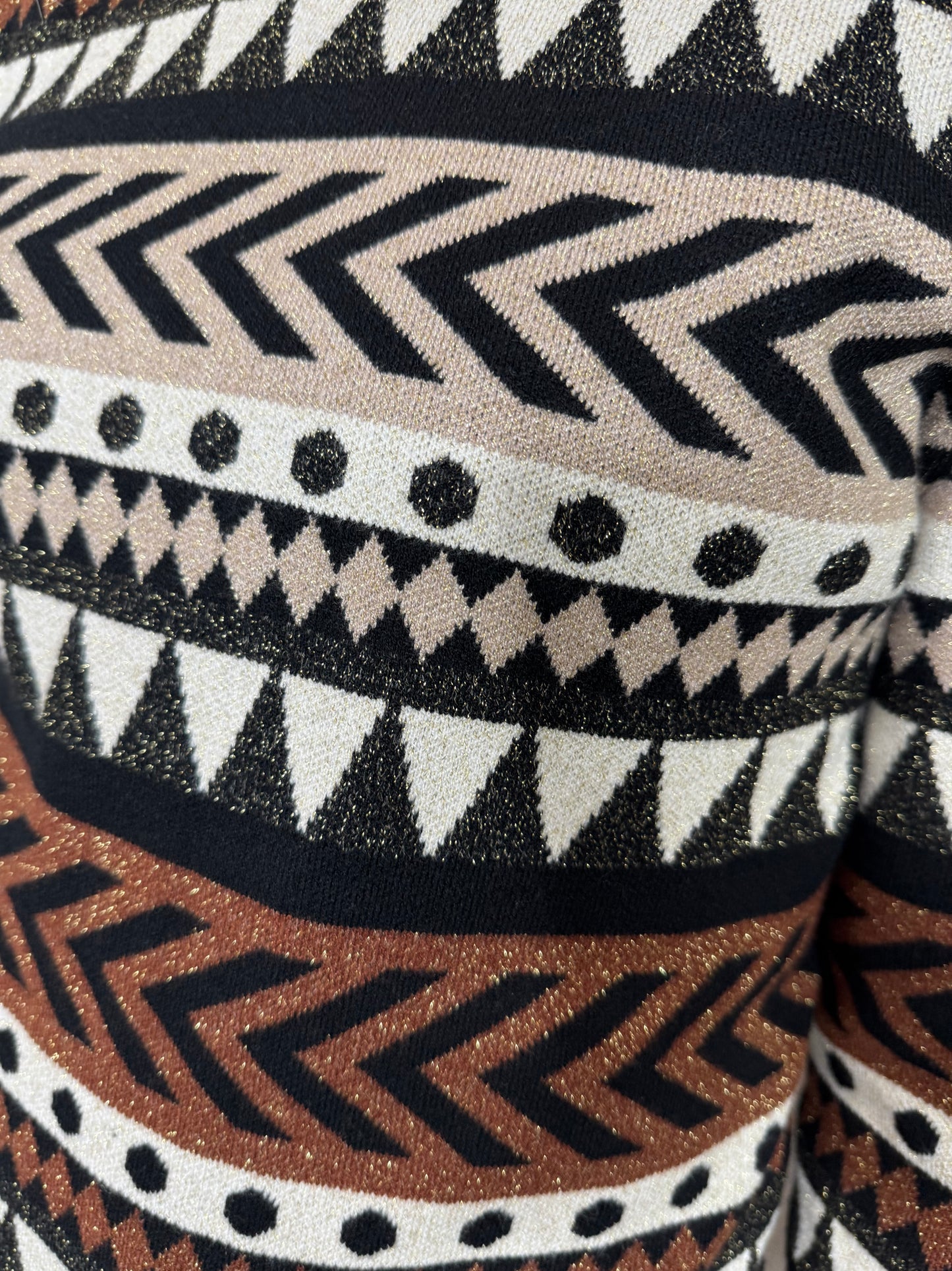 Keren Hart Shimmer Geometric Sweater