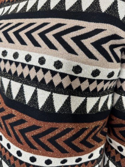 Keren Hart Shimmer Geometric Sweater