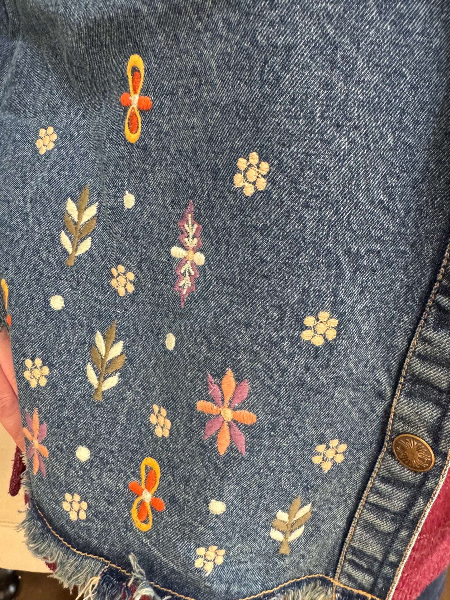 Keren Hart Denim Jacket with Embroidery